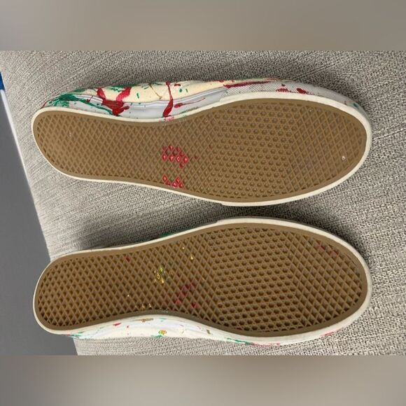 Christmas Vans Classics Sneakers Paint Splatter Christmas DIY Red Green Size 8 - Picture 9 of 13